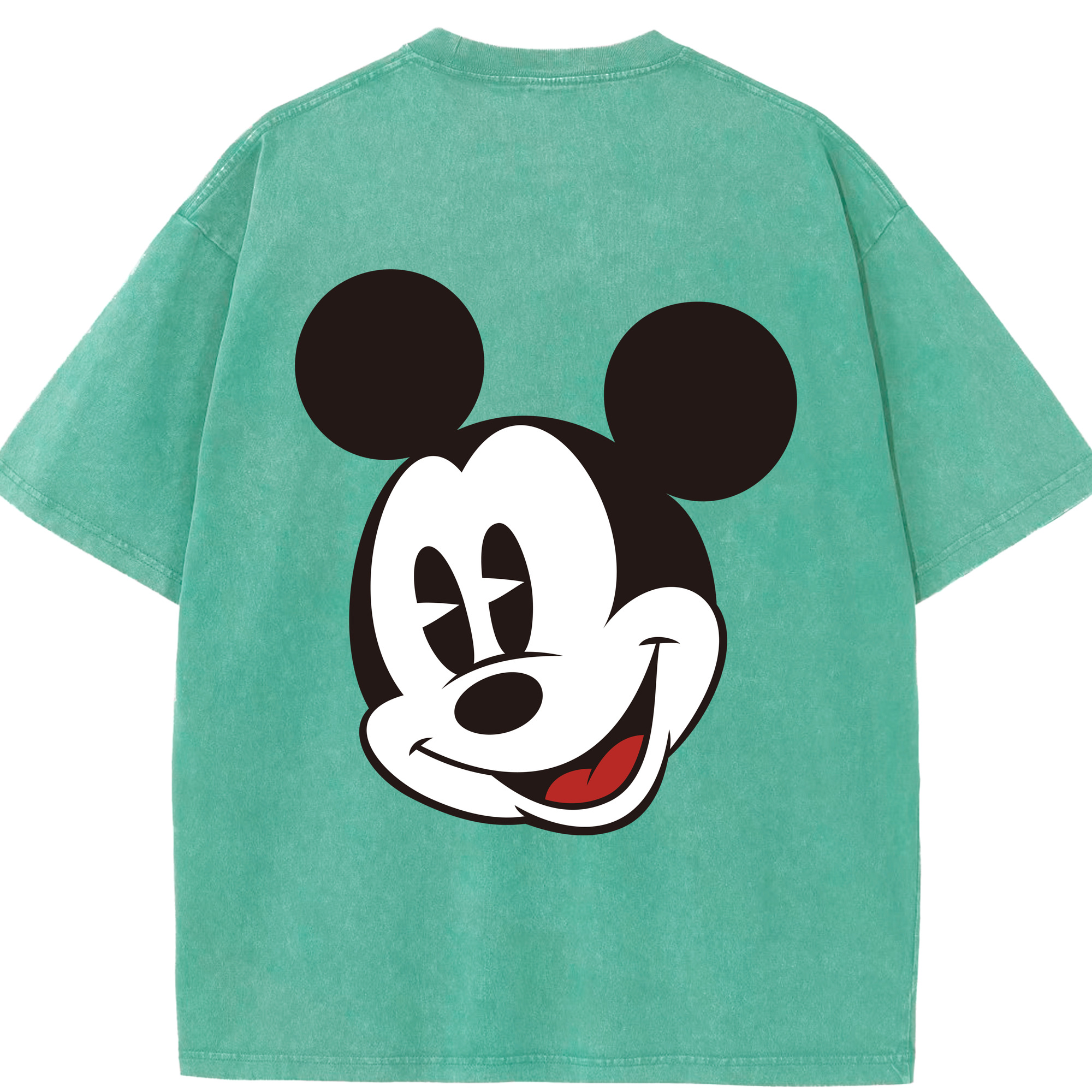 （画像用） ミッキーマウス Mickey Mouse 綿100% ヴィンテージ風 半袖Tシャツ（背面プリント）